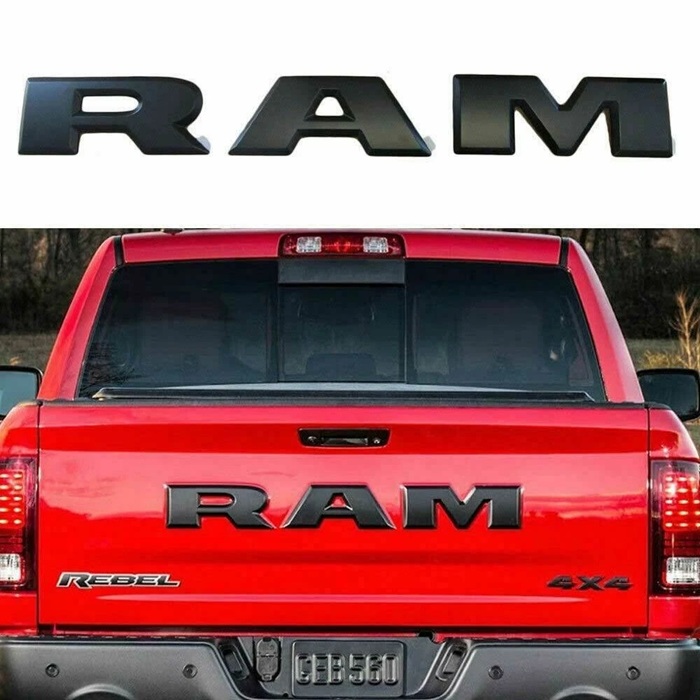"RAM" Black Tailgate Letters 94-up Dodge Ram